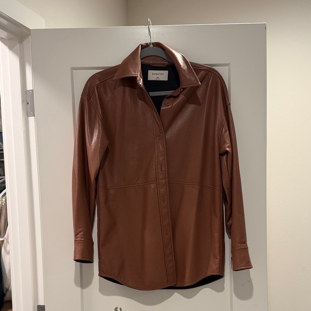 Aritzia Babaton Faux Leather Shirt Jacket